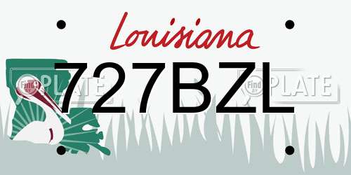 727BZL Louisiana License Plate