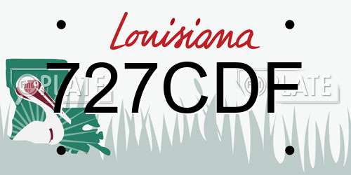 727CDF Louisiana License Plate