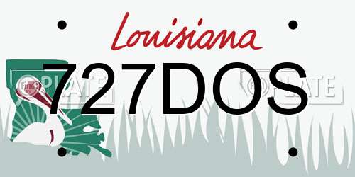 727DOS Louisiana License Plate