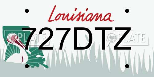 727DTZ Louisiana License Plate