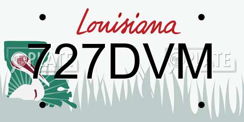 727DVM Louisiana License Plate