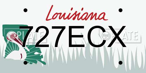 727ECX Louisiana License Plate