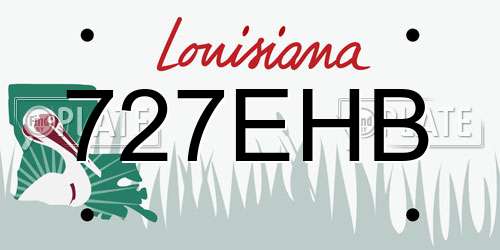 727EHB Louisiana License Plate