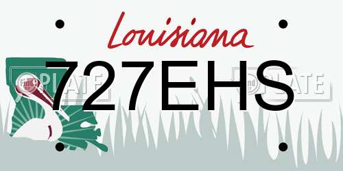 727EHS Louisiana License Plate