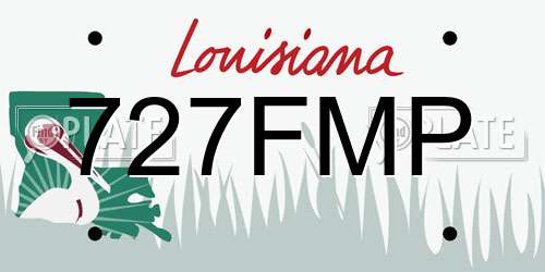 727FMP Louisiana License Plate