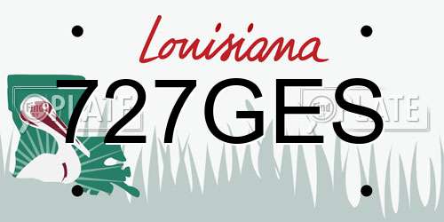 727GES Louisiana License Plate