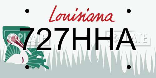 727HHA Louisiana License Plate