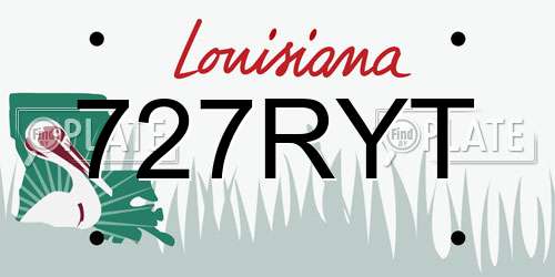 727RYT Louisiana License Plate