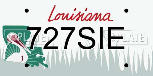 727SIE Louisiana License Plate