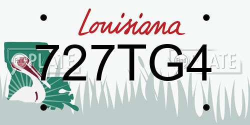 727TG4 Louisiana License Plate