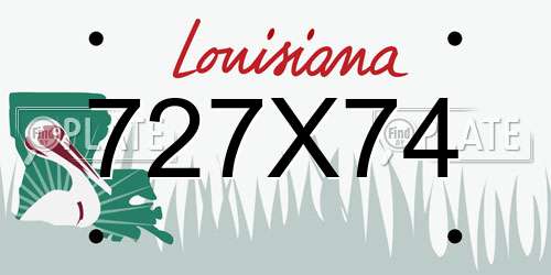 727X74 Louisiana License Plate