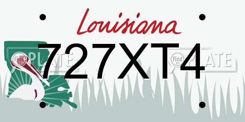 727XT4 Louisiana License Plate