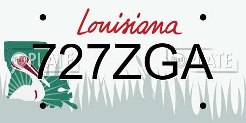 727ZGA Louisiana License Plate