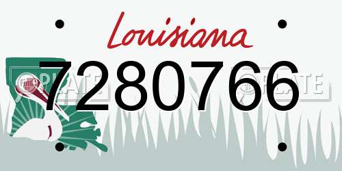 7280766 Louisiana License Plate