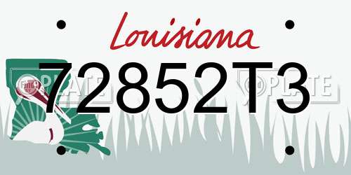 72852T3 Louisiana License Plate