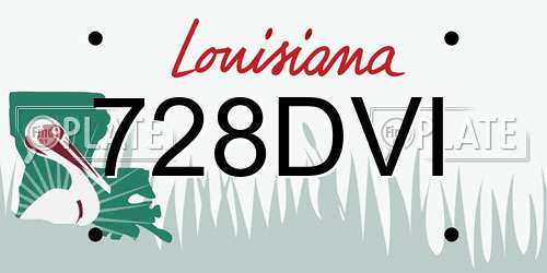 728DVI Louisiana License Plate
