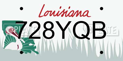 728YQB Louisiana License Plate