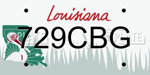 729CBG Louisiana License Plate