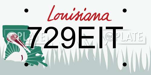 729EIT Louisiana License Plate
