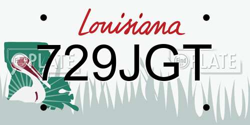 729JGT Louisiana License Plate