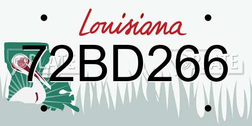 72BD266 Louisiana License Plate