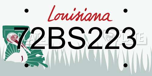 72BS223 Louisiana License Plate