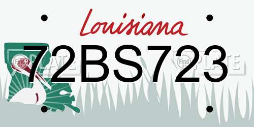 72BS723 Louisiana License Plate