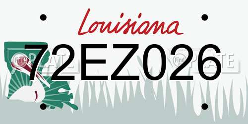 72EZ026 Louisiana License Plate