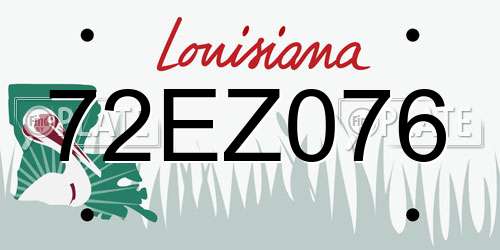 72EZ076 Louisiana License Plate