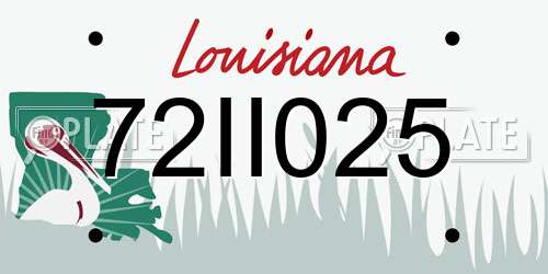 72II025 Louisiana License Plate