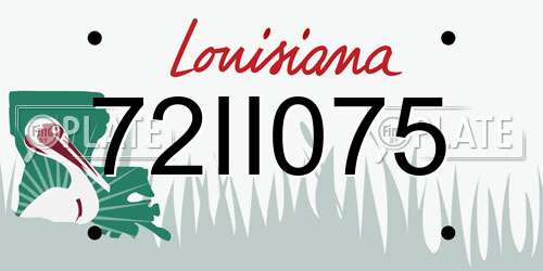 72II075 Louisiana License Plate