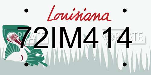 72IM414 Louisiana License Plate