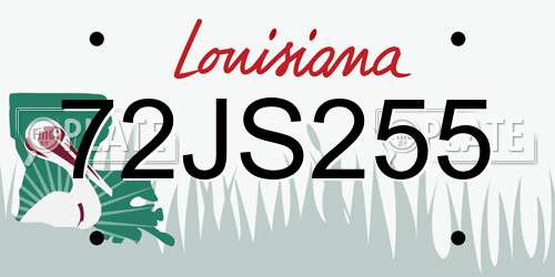 72JS255 Louisiana License Plate
