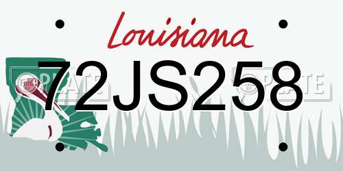 72JS258 Louisiana License Plate
