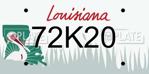 72K20 Louisiana License Plate