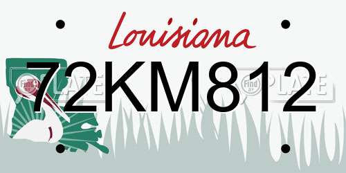72KM812 Louisiana License Plate
