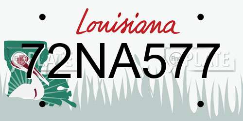 72NA577 Louisiana License Plate