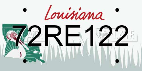 72RE122 Louisiana License Plate