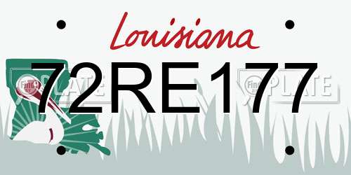 72RE177 Louisiana License Plate