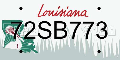 72SB773 Louisiana License Plate