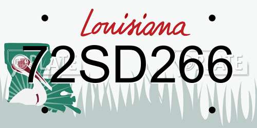 72SD266 Louisiana License Plate
