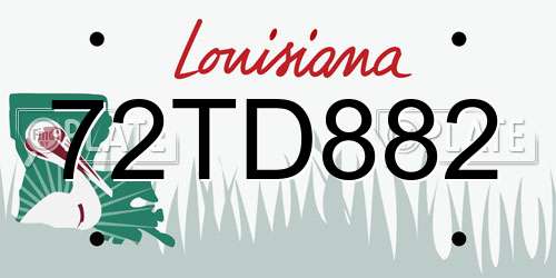 72TD882 Louisiana License Plate
