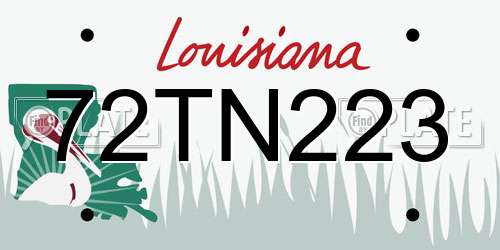 72TN223 Louisiana License Plate