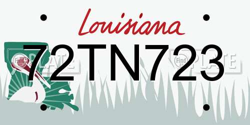 72TN723 Louisiana License Plate