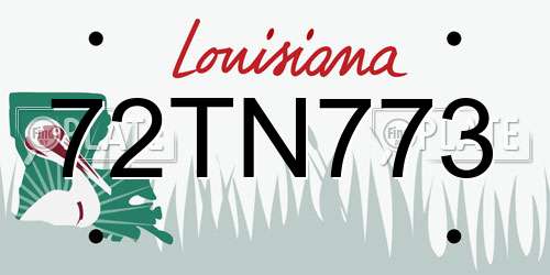 72TN773 Louisiana License Plate