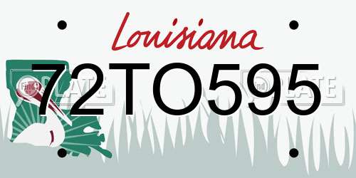 72TO595 Louisiana License Plate