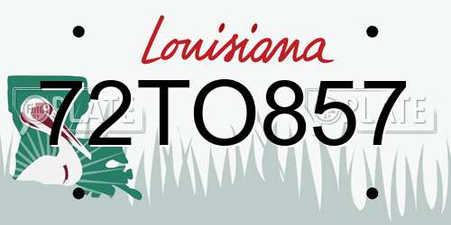 72TO857 Louisiana License Plate