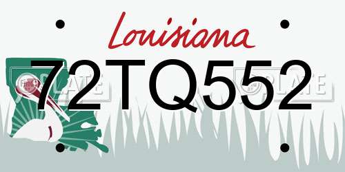 72TQ552 Louisiana License Plate
