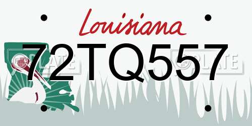 72TQ557 Louisiana License Plate