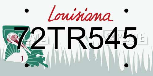 72TR545 Louisiana License Plate